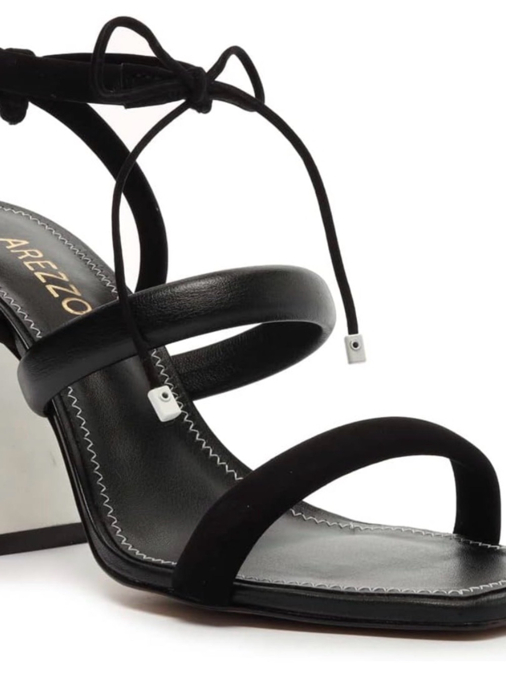 Arezzo Black Lace-Up Strappy High Heel Sandals